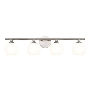 Z-Lite Neoma 30+-in 4-Light Brushed Nickel Vanity Light