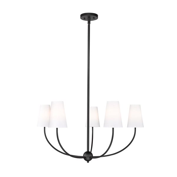 Z-Lite Shannon 5-Light Matte Black Shaded Chandelier