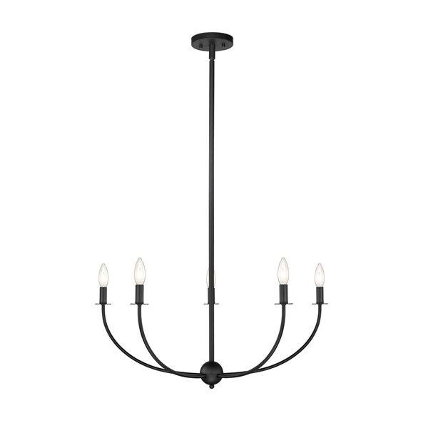 Z-Lite Shannon 5-Light Matte Black Shaded Chandelier