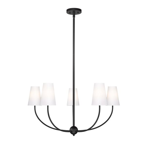 Z-Lite Shannon 5-Light Matte Black Shaded Chandelier