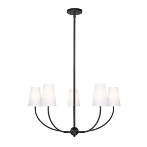 Z-Lite Shannon 5-Light Matte Black Shaded Chandelier