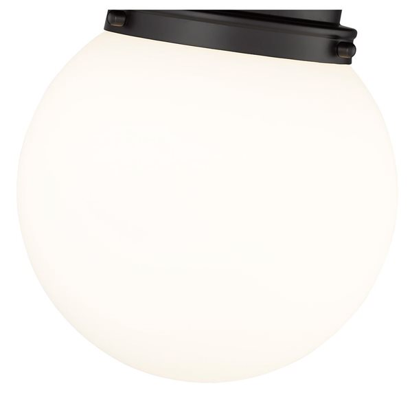 Z-Lite Calhoun 1-Light White Globe Matte Black Flush Mount