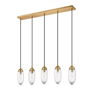 Z-Lite Arden 5-Light Rubbed Brass Linear Chandelier