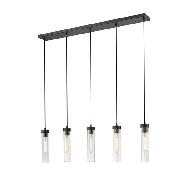 Z-Lite Beau 5-Light Matte Black Linear Chandelier