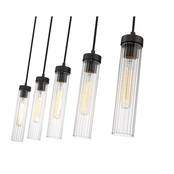 Z-Lite Beau 5-Light Matte Black Linear Chandelier