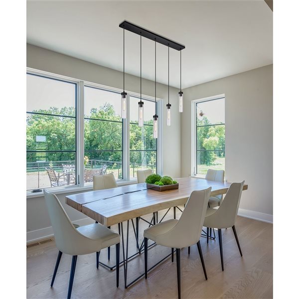 Z-Lite Beau 5-Light Matte Black Linear Chandelier