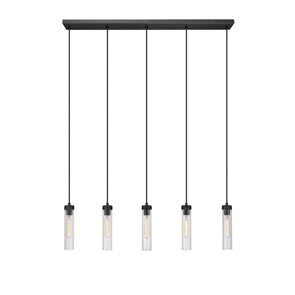 Z-Lite Beau 5-Light Matte Black Linear Chandelier