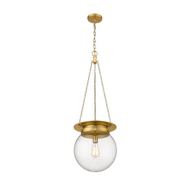 Z-Lite Calhoun 1-Light Seedy Glass Globe Gold Chains Pendant