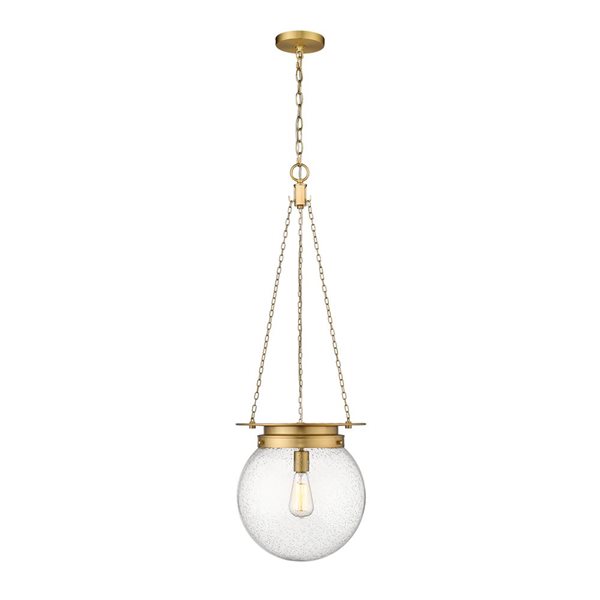 Z-Lite Calhoun 1-Light Seedy Glass Globe Gold Chains Pendant