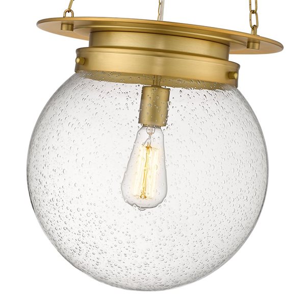 Z-Lite Calhoun 1-Light Seedy Glass Globe Gold Chains Pendant