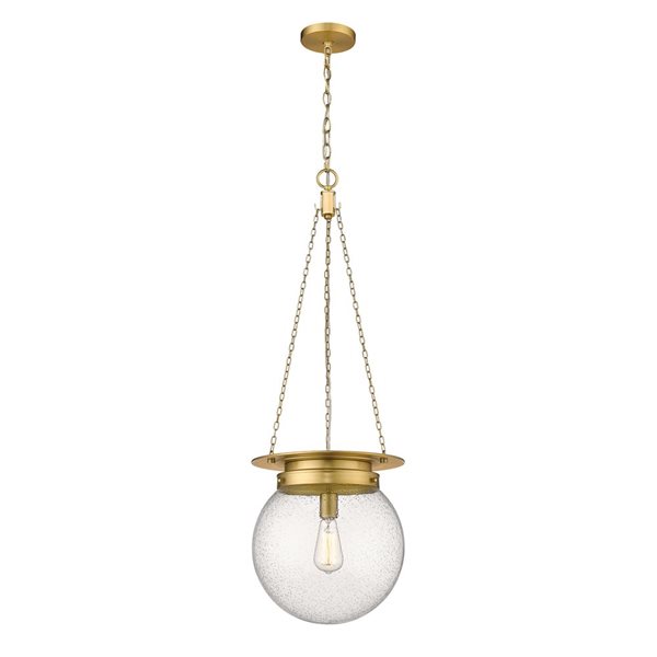 Z-Lite Calhoun 1-Light Seedy Glass Globe Gold Chains Pendant