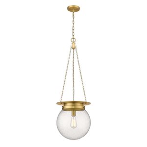 Z-Lite Calhoun 1-Light Seedy Glass Globe Gold Chains Pendant