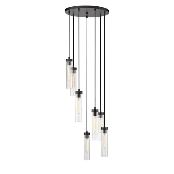 Z-Lite Beau 7-Light Glass Black Round Chandelier