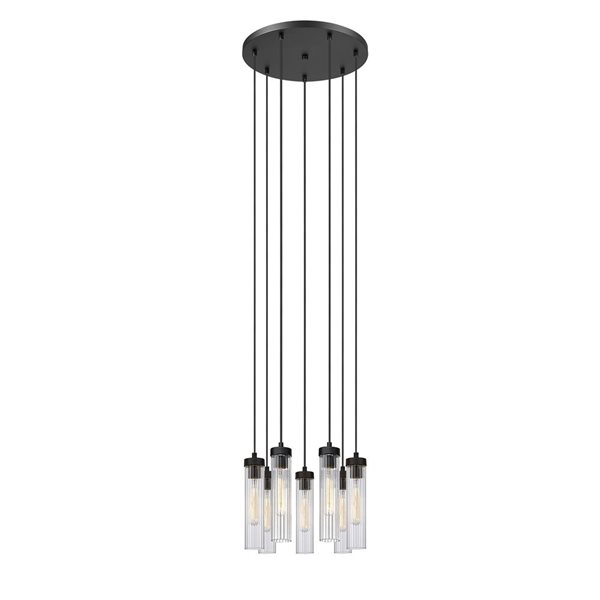 Z-Lite Beau 7-Light Glass Black Round Chandelier