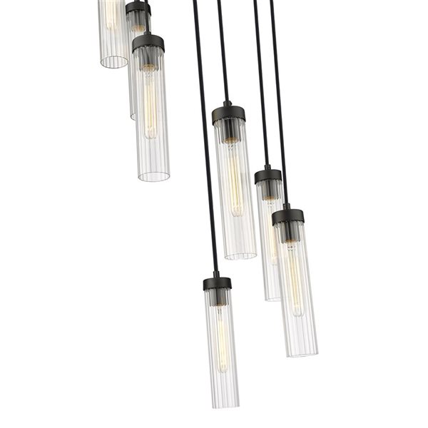 Z-Lite Beau 7-Light Glass Black Round Chandelier