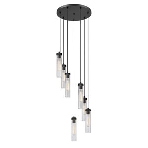 Z-Lite Beau 7-Light Glass Black Round Chandelier