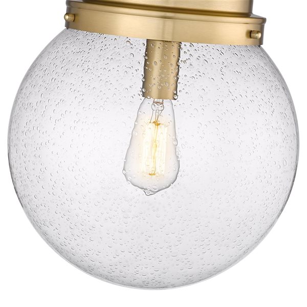 Z-Lite Calhoun 1-Light Seedy Glass Gold Flush Mount