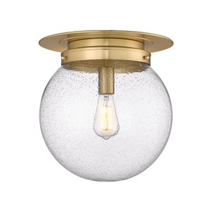 Z-Lite Calhoun 1-Light Seedy Glass Gold Flush Mount