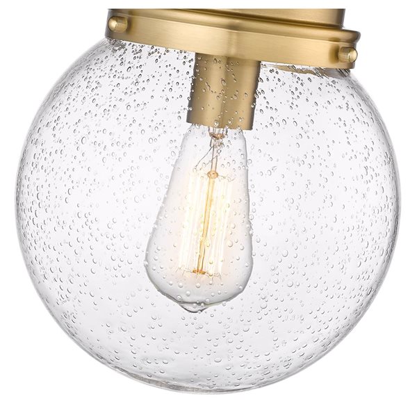 Z-Lite Calhoun 1-Light Seedy Glass Globe Golden Flush Mount