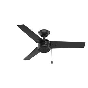 Hunter Fan Cassius 44-in 3-Blade Black Oak Outdoor Downrod Mount Ceiling Fan