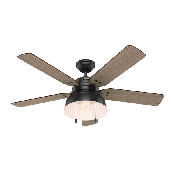 Hunter Fan Mill Valley 52-in 5-Blade Walnut Outdoor Downrod Mount Ceiling Fan with Light