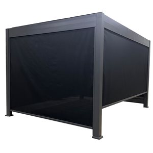 Panneau latéral rétractable 13 pi pour abri-soleil Glendale de Corriveau Outdoor Furniture en polyester plastifié noir