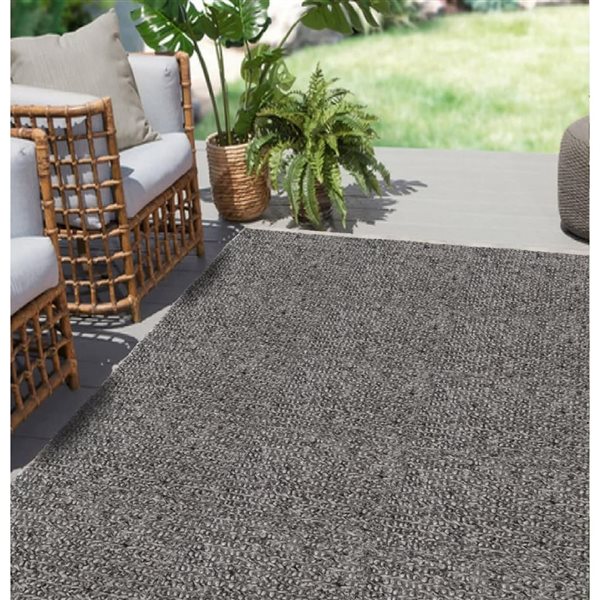 Tapis décoratif int./ext. Terra de Corriveau Outdoor Furniture 8 x 10 pi gris mélangé