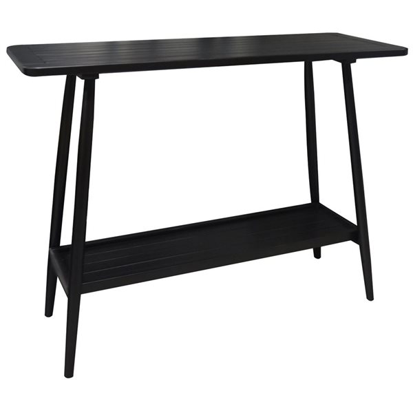 Corriveau Outdoor Furniture Windsor 15 x 39-in Black Acacia Wood Console Table