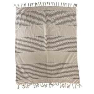 Corriveau Outdoor Furniture Element 50 x 60-in Striped Throw - Grey