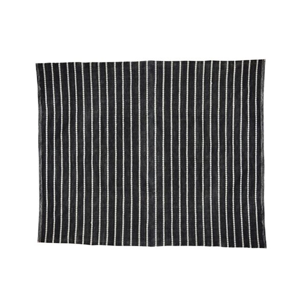 Corriveau Outdoor Furniture Graphite 8 x 10-ft Black and Natural Stripe Indoor/Outdoor Area Rug