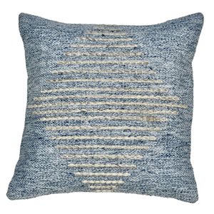 Corriveau Outdoor Furniture Ocean 1-Piece 18 x 18-in Blue Indoor/Outdoor Textured Decorative Cushion