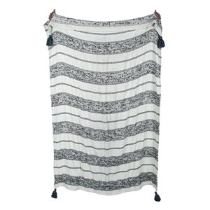 Corriveau Outdoor Furniture Mineral 50 x 60-in Striped Throw - Blue Grey