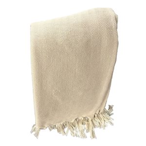 Corriveau Outdoor Furniture Charm 50 x 60-in Solid Throw - Ecru