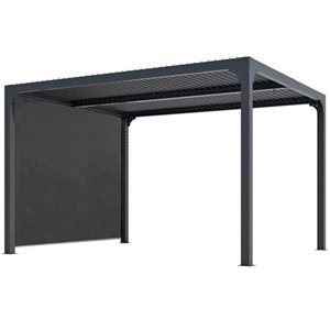 Panneau latéral rétractable 13 pi pour abri-soleil Casilda de Corriveau Outdoor Furniture en polyester plastifié noir