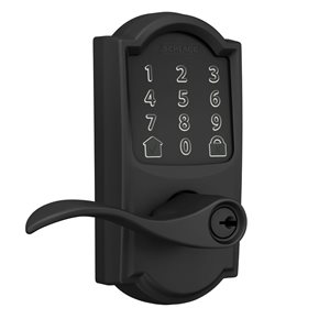 Schlage Camelot Encode Smart Wi-Fi Lock Entry Door Accent Lever with Camelot Trim - Matte Black