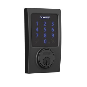 Schlage Connect Century Smart Lock Deadbolt with Enabled Z-Wave Wireless Alarm - Matte Black