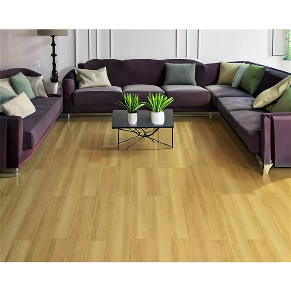 Dundee Deco Falkirk Fermoy II 6 W x 36-in L Beige Peel-and-Stick Vinyl Plank - 1 unit per pack