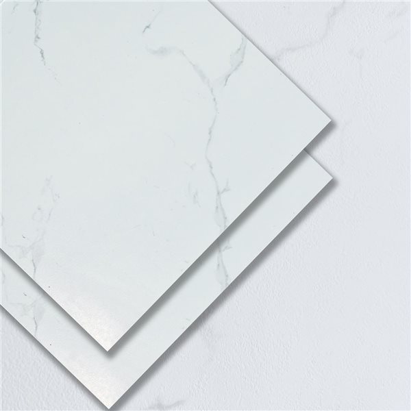 Tuile de vinyle autocollant Falkirk Fermoy II de Dundee Deco 24 x 24 po blanc, 1 u./4 pi²