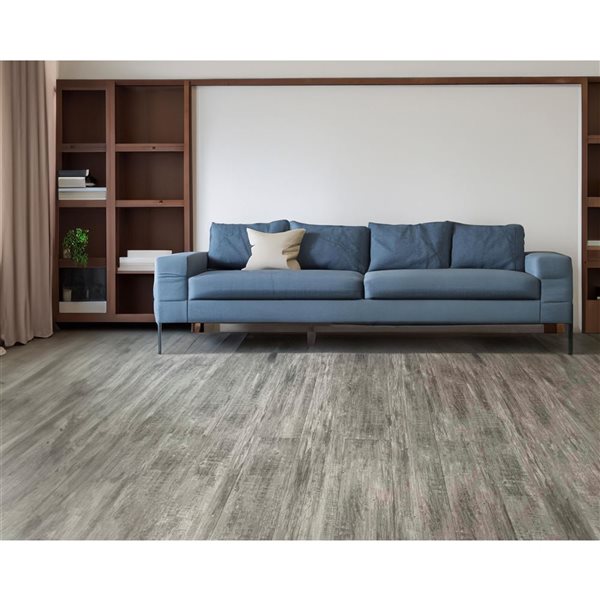 Dundee Deco Falkirk Fermoy II 6 W x 36-in L Spanish Grey Peel-and-Stick Vinyl Planks - 10/Box