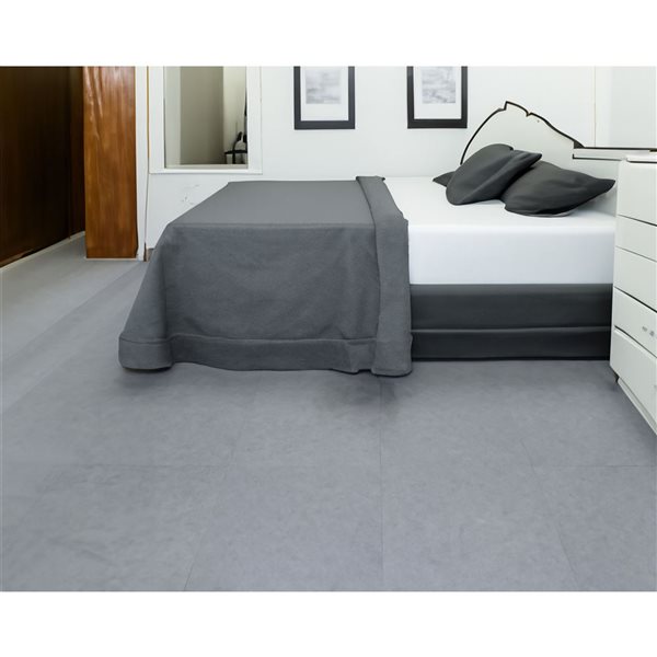 Tuiles de vinyle autocollant Falkirk Fermoy II de Dundee Deco 24 x 24 po gris cendré, 18 pcs/70 pi²