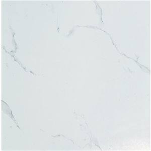 Dundee Deco Falkirk Fermoy II 24 x 24-in White Peel-and-Stick Vinyl Tile Flooring - 10-Piece/39-ft²