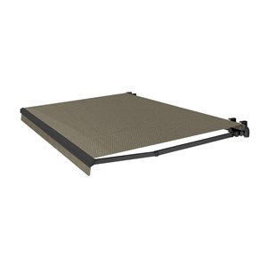 Multiple Awnings Brasilia Athena 16-ft Black Wall Mounted Motorised Retractable with Motor on the Right Coco Fabric