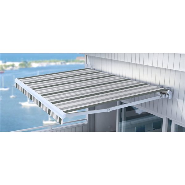 Multiple Awnings Brasilia Athena 10-ft White Wall Mounted Motorised Retractable Awning with Motor on the Right