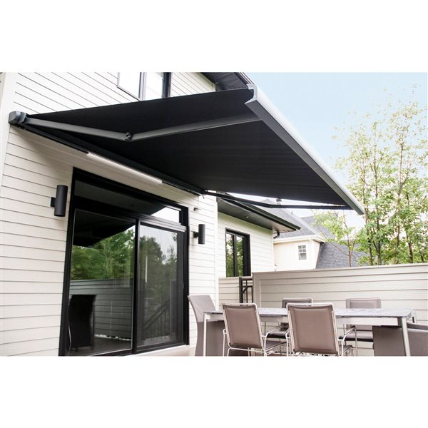 Multiple Awnings Brasilia Slim 10-ft White Wall Mounted Motorised Retractable Awning with Motor on the Right