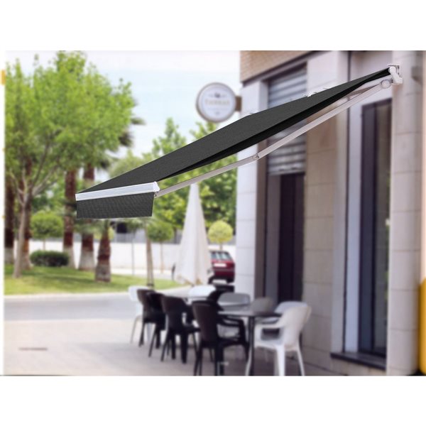 Multiple Awnings Brasilia Athena 12-ft White Wall Mounted Motorised Retractable Awning with Motor on the Right