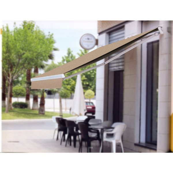 Multiple Awnings Brasilia Athena 12-ft White Wall Mounted Motorised Retractable Awning with Motor on the Right