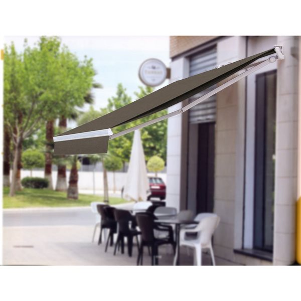 Multiple Awnings Brasilia Athena 10-ft White Wall Mounted Motorised Retractable Awning with Motor on the Right