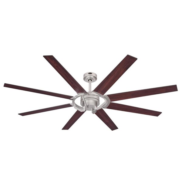 Westinghouse Damen 68-in Brown/Lustre Nickel 8-Blade 6-Speed Downrod Mount Indoor Ceiling Fan