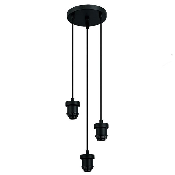 Westinghouse Lighting 3-Light Matte Black Incandescent Pendant Light