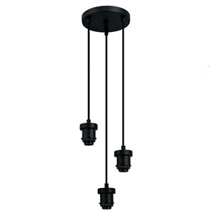 Westinghouse Lighting 3-Light Matte Black Incandescent Pendant Light